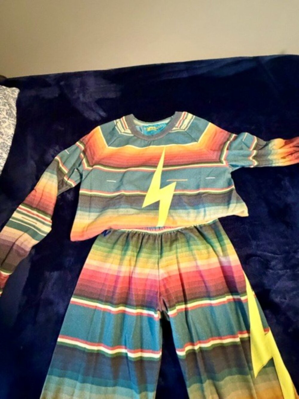 Aviator Nation Multicolor Striped Lightning Bolt Crewneck Sweatshirt - Picture 5 of 6
